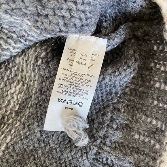 Anthropologie gray ombre turtleneck Perri Alpaca wool oversized sweater - Picture 3 of 5